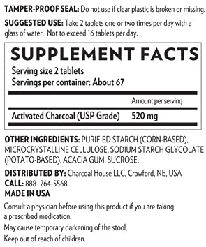 [Australia] - Chewable Activated Charcoal Tablets for Adults | Natural, Vegan, Non-GMO & Gluten Free | for Teeth, Stomach, Gas & Nausea | USP Food Grade | 135 ct. 