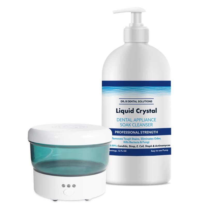 [Australia] - Dr. B Dental Solutions Liquid Crystal Soak Cleanser for Oral Appliances, Dentures, Night Guards, Aligners, & Other Devices 12 Fl Oz (Pack of 1) 