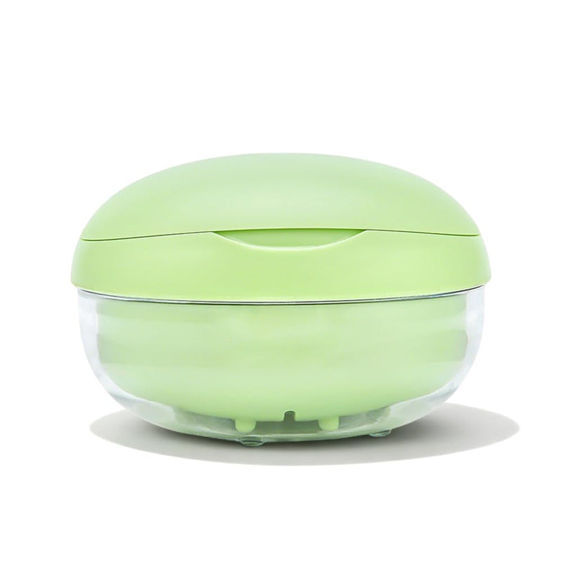 Cute Retainer Case with Mirror & Removal Tool, Compact Partial Denture Bath Cup with Strainer, Screw Top Leakproof Soaking Container for Aligners, Mouth Guards, Night Guards (Green) Green