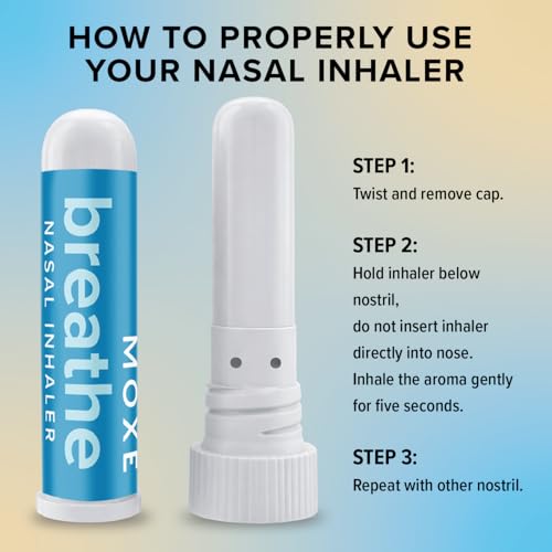 MOXE Breathe | Himalayan Salt Inhaler | Help Clear Congestion, Boost Focus and Improve Breathing | Natural Aromatherapy | Peppermint, Lavender and Tee Tree Essential Oil (6 Pack) 6 Pack