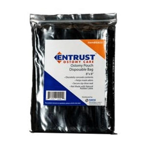 [Australia] - Ostomy pouch disposable bag 8"x8" by Fortis Entrust (60 bags in 1 pack) 