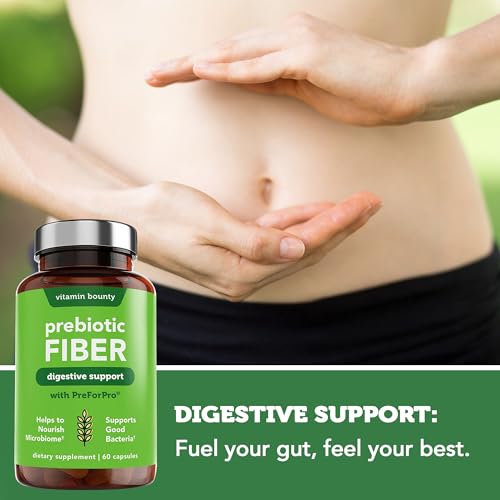 Vitamin Bounty Pro-50 Probiotics & Prebiotic Fiber Bundle: 13 Strains, 50 Billion CFUs, Digestive & Gut Health Support, Delayed Release Capsules - 90 Capsules Total for Men & Women