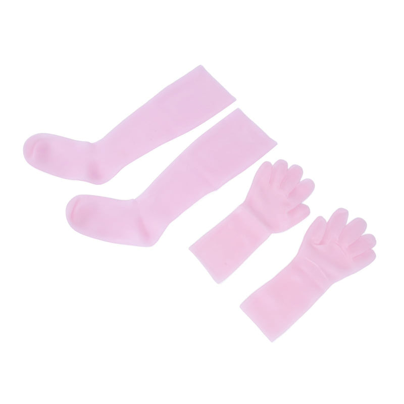 [Australia] - Silicone Gel Spa Socks, 2 Pairs Moisturizing Gloves Socks Set for Repairing Softening Dry Cracked Hand Feet Extended Silicone Moisturizing Gloves Socks (1) 1 