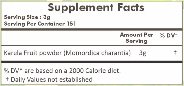 [Australia] - HERBAL HILLS Bitter Melon/Bitter Gourd/Karela Powder (Momordica Charantia) | 16oz (454 GMS) | Best for Eye & Skin Health 