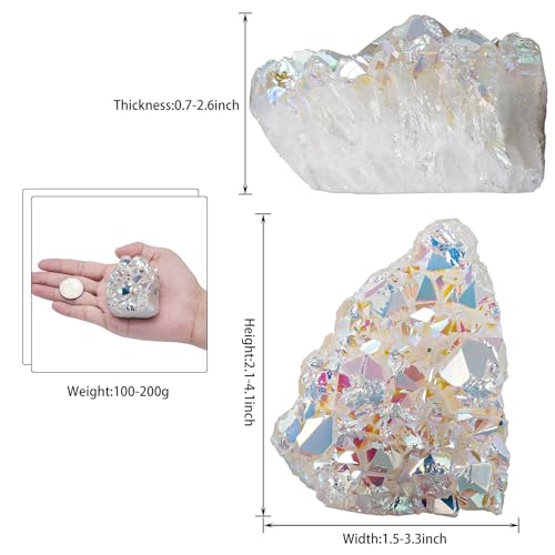 Sportmusies Titanium Coated Rock Crystal Cluster Specimen, Angel Aura