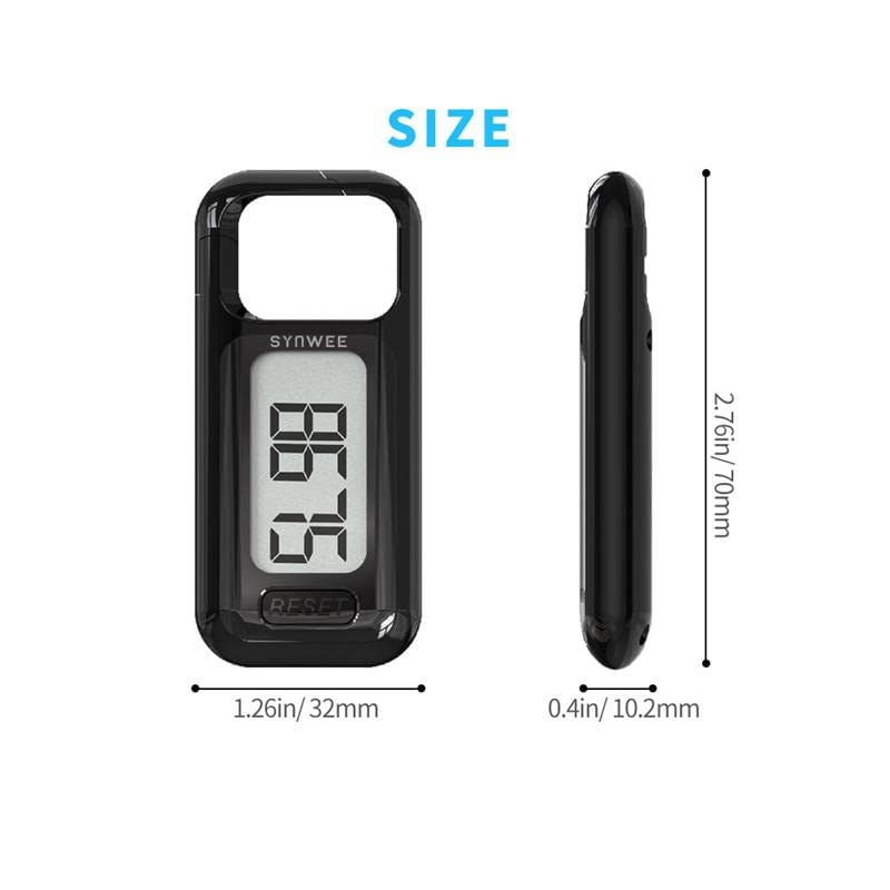 [Australia] - 3D Pedometer for Walking ‚Äì Simple Step Counter with Clip, Large Display & Reset Button ‚Äì No Bluetooth or App Needed ‚Äì Portable Step Tracker for Adults and Seniors (Pink) 