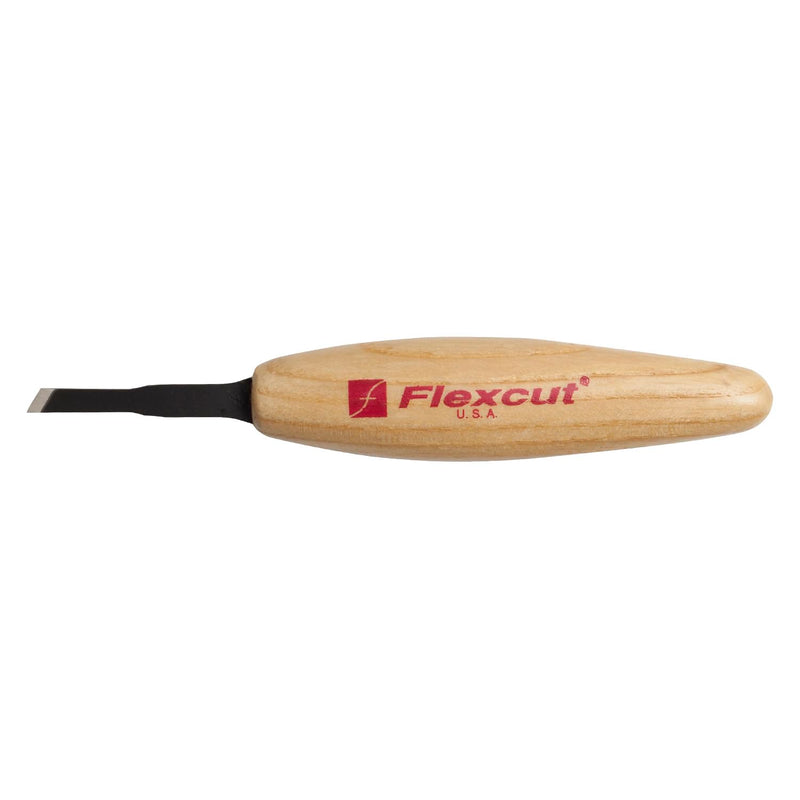 FLEXCUT Wood Carving Tools | Micro Skew, 3/16 Inch (5 mm) | Razor Sharp 1095 High Carbon Steel Cutting Blade | Ergonomic Ash Hardwood Handle | MT17 | Made in the U.S.A. 5mm Micro Skew