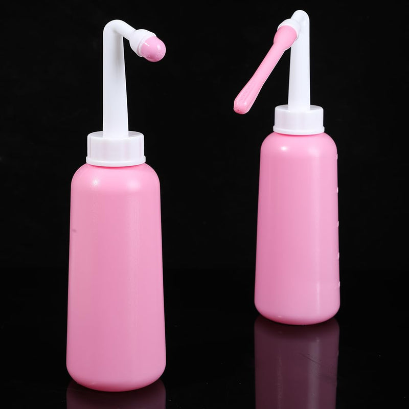 [Australia] - Peri Bottle Vaginal Douche- Postpartum and Perineal CareÔºåMulti-Functional Douche Bottle for Women, 2IN1 Short Punch+Long Punch, 500ml, Pink 