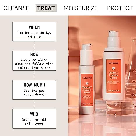 Naturium Vitamin C Complex Serum, Hyaluronic Acid & Vitamin E, 2 fl oz | Facial Treatment for Fine Lines & Wrinkles, Anti-Aging Formula for Hydration, Sensitive Skin, Travel Size, Face Serm 2 Ounce (Pack of 1)