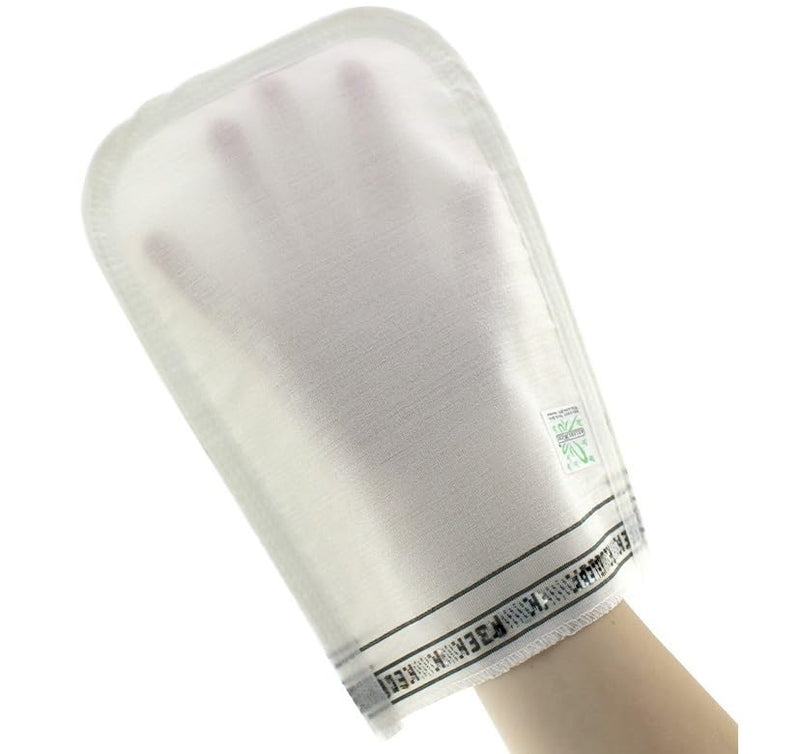 [Australia] - Kelebek Turkish Hammam Glove White - Exfoliating Gloves Set of 2 - HAMAM KESESI Set of 2 White 