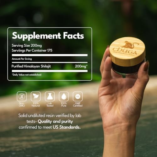 [Australia] - Chuga Pure Himalayan Shilajit for Men & Women | Organic Shilajit Harvested 16,000 Feet | Lab Tested in USA, 74+ Fulvic Acid, Grade A, Immune Booster, Shilajit Resin 35 Grams, 175 Servings (Pack of 1) Shilajit Resin 35g 1 Pack 