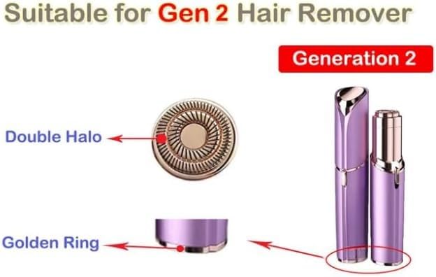 Replacement Heads for Flawless Generation 2, Facial Hair Removal Replacement Heads for Women, Compatible with Finishing Flawless Facial Hair Remover, Double Halo Replacement Heads Gen 2(4 Count) 4 Count