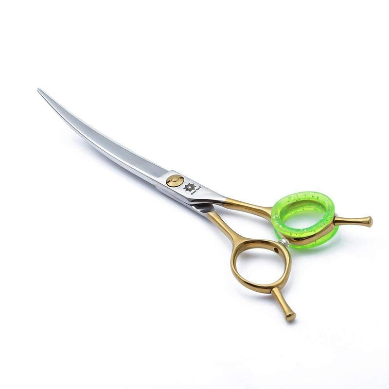 6/7 inch Barber Scissors Shear Curved - Hair Cutting Scissors Two-way Bent Blade Scissor Japanese 440C Steel - Hair Stylists Shears with Twin Tail (C-7 inch-Curved Scissor) C-7 inch-Curved Scissor