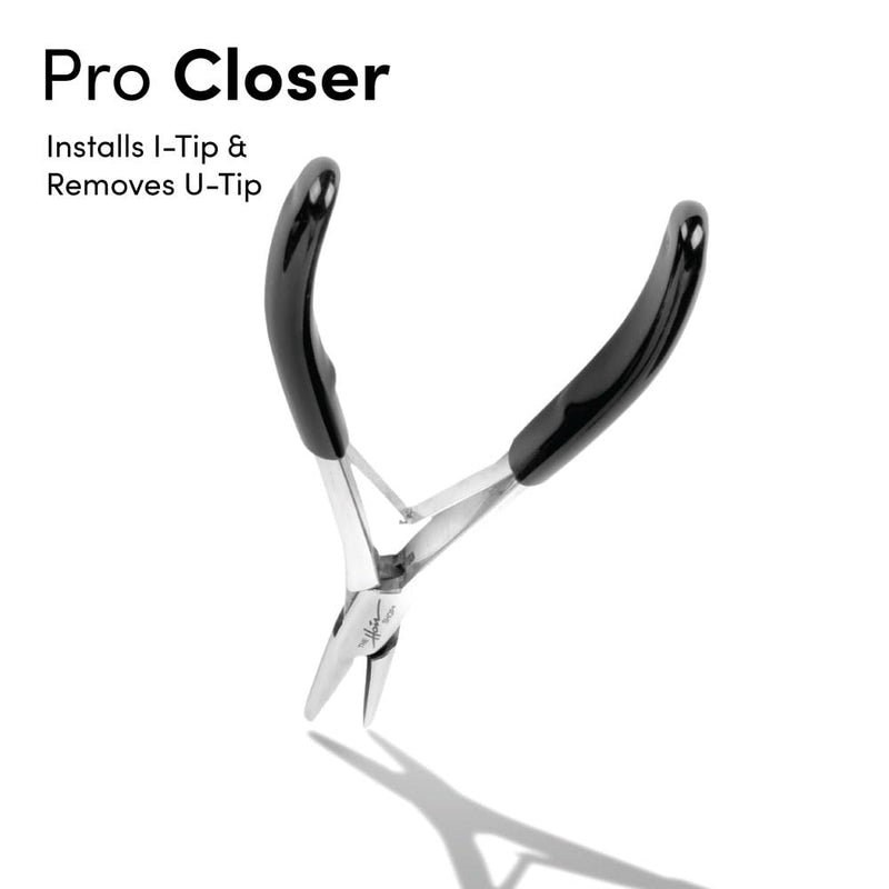 [Australia] - Pro Closer by The Hair Shop, Hair Extension Pliers for Applying I Tip and Removing K Tip, Smooth Flat Surface Teeth For Safe and Effective Installation and Removal 