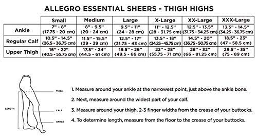 [Australia] - Allegro 8-15 mmHg Essential 82 Sheer Support Compression Stockings - Thigh High, Closed Toe, Compression Hose for Women Nude X-Large 