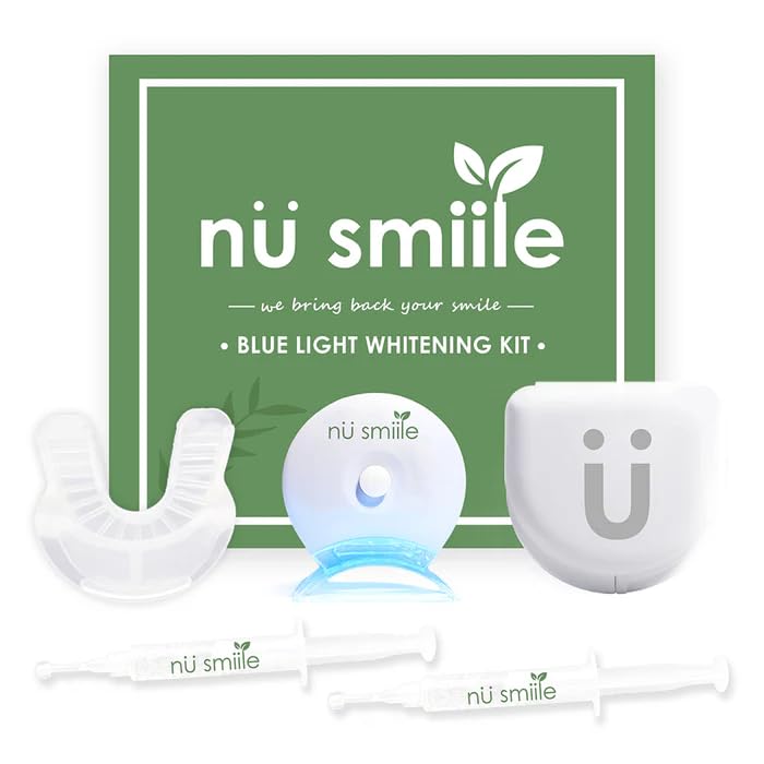 [Australia] - Professional Cleaning and Teeth Whitening Kit by nu smiile - Includes Blue LED Light - Visible Results in 20 Minutes - Xyliprox Teeth Whitening Gel - 30 Treatments 