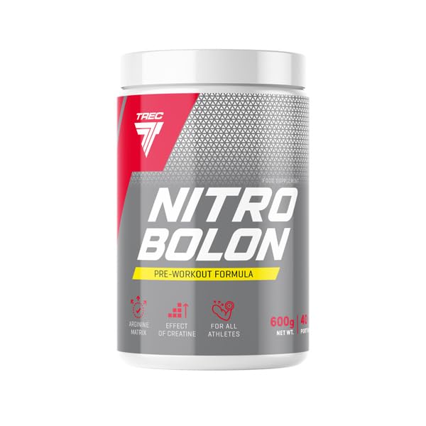 Trec Nutrition Nitrobolon - Advanced Pre-Workout Formula with Creatine Stack, Performance Enhancer, Boosts High Intensity Workouts & Rapid Absorption (600g, Orange) 600 g (Pack of 1)