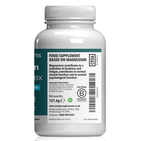 Magnesium Triple Complex | Glycinate, Malate & Citrate | Supports Energy, Muscles, Bones & Nervous System | 120 Vegan Capsules | UK Made | GMP-Certified