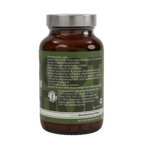 Barefoot Nutrition Magnesium Glycinate Supplement 560mg - 90 x 1-to-3 a Day Capsules. Pullulan Capsule - Superior Absorption: no Synthetic Binders or additives. Vegan & Paleo Friendly 90 count (Pack of 1)