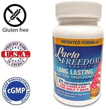 [Australia] - Lacto-Freedom Probiotic for Lactose Intolerance. 7 Day Supply Provides Months of Relief - Helps Digest Lactose in Dairy - Lactase Producing Probiotic - 21 Caps 