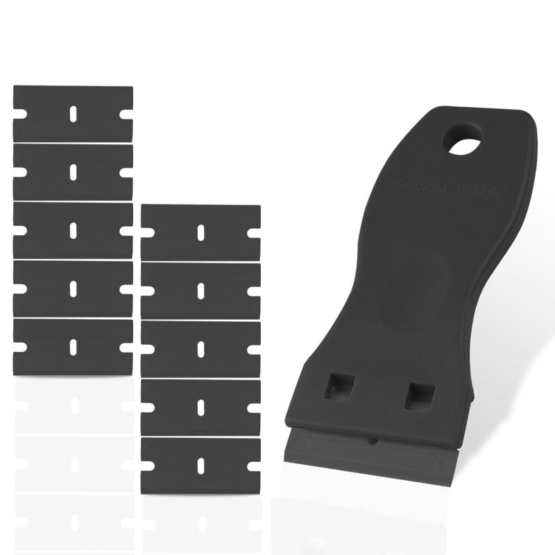 [Australia] - Hair Extensions Tape Remover Kit Tool with Tape Remover Board Razor Scraper Plastic Blades Car Window Sticker Label Glass Floor Kitchen Adhesive Tape Removal Tool Black 