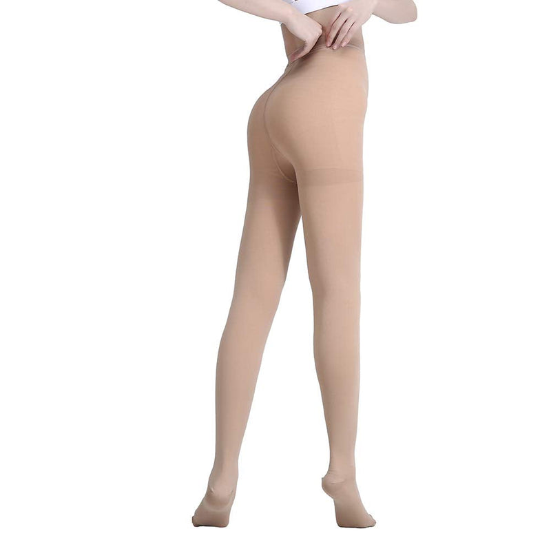 [Australia] - AMZAM® Medical Compression Pantyhose for Women & Men,Opaque, Firm Support 15-20mmHg Graduated Compression Stockings, Help Relieve Swelling Edema Varicose Veins, Nursing L Beige 