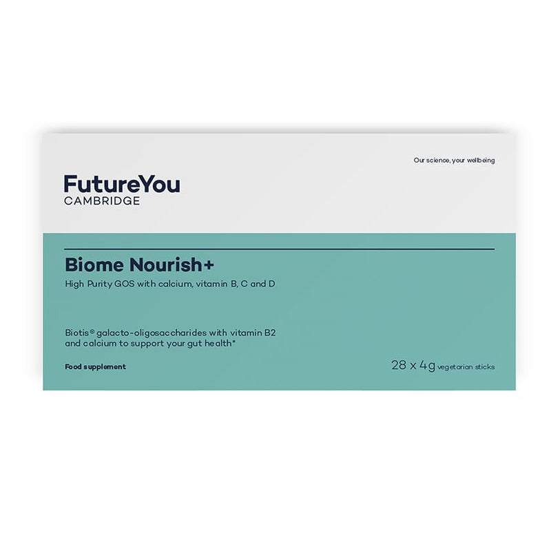 FutureYou Biome Nourish+ Gut Health Supplements (28 Prebiotic Sachets). Prebiotics for Gut Health with Calcium, Vitamin B, C & D. Vegetarian Fibre Supplements - Genuine FutureYou Cambridge