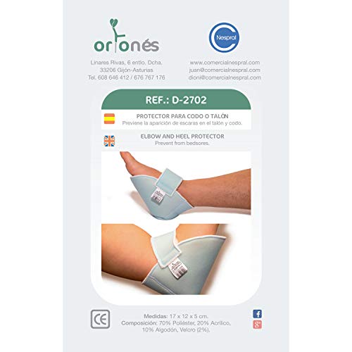 [Australia] - ORTONES | Heel pad, heel protector universal 1 pair anti-decubitus | Foot or elbow protection for bed or wheelchair | Right and left 