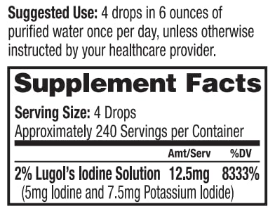 [Australia] - Dr. Tennant's Liquid Iodine | Lugol's Iodine & Potassium Iodide | Support for Iodine Deficiency, Hypothyroidism, Breast Health | 2 Fl Oz 
