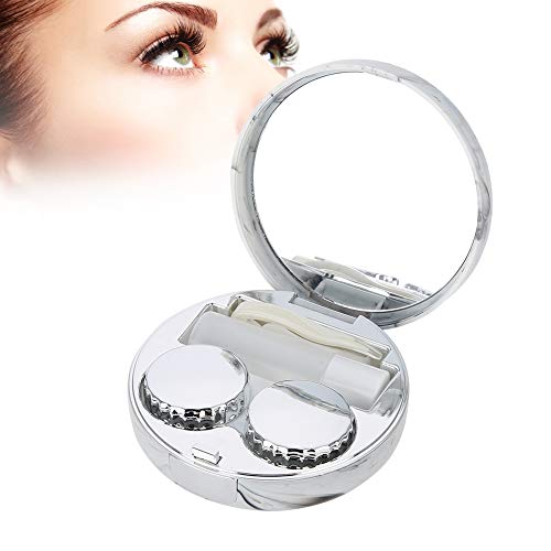 [Australia] - Sonew Portable Plastic Marble Eye Contact Lens Case Set Includes (4 Colors) White 