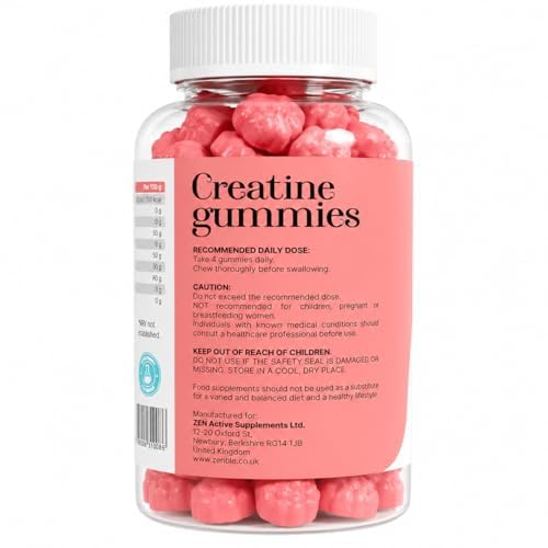 Creatine Gummies 5000mg | Creatine Monohydrate Gummies | 120 Sugar Free Vegan Creatine Gummies | Watermelon Flavour, 30 Day Supply, Pre Workout & Post Workout Gummies for Men & Women