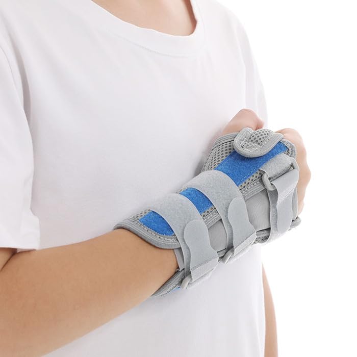 [Australia] - Kids Wrist Support Immobilizer Pediatric Wrist Brace Night Support With Splint To Aid Sprains Strains Support Tendonitis Carpal Tunnel Juvenile Arthritis (Right hand, Large) Right hand Large:7in 