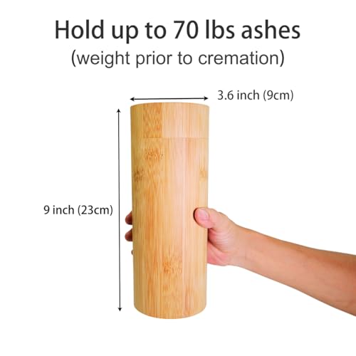 Large Bamboo Ashes Scattering Tubes Urn for Human & Pet Original Medium Set of 1