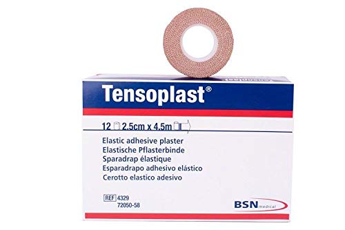BSN Tensoplast Elastic Adhesive Tape, Tan, 2.5cm x 4.5m, Pack of 12