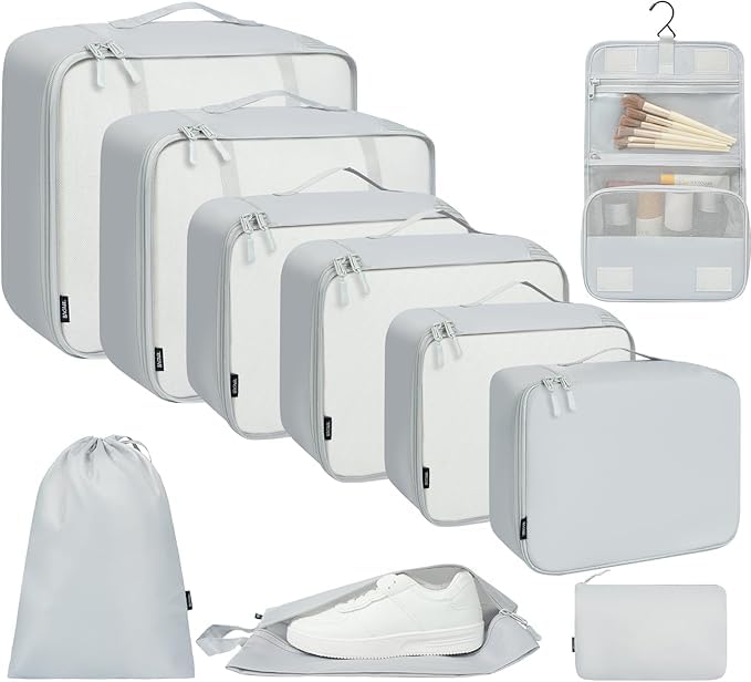 BAGAIL 10 Set Packing Cubes and Travel Laptop Backpack