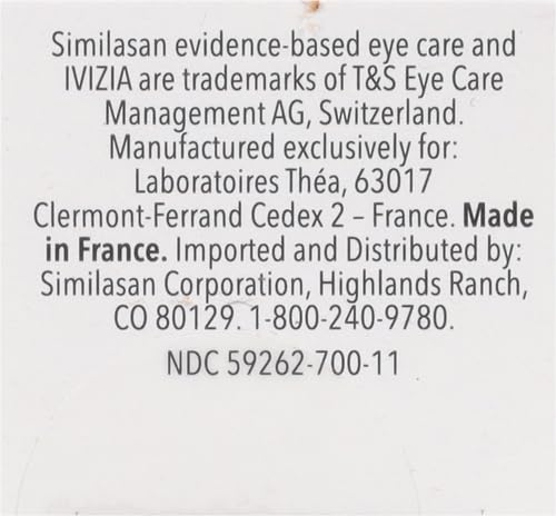 iVIZIA Sterile Lubricant Eye Drops for Dry Eyes, Preservative-Free, Moisturizing, Dry Eye Relief, Contact Lens Friendly, 0.33 fl oz Bottle 10ml