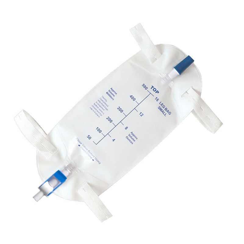 [Australia] - 3 Pack Easy-Tap Leg Bag Urinary Drainage Bag, 500 ML with 3 18” Tubing, Anti-Reflux Valve, Cloth Straps Easy Flip Drain Sy-1 