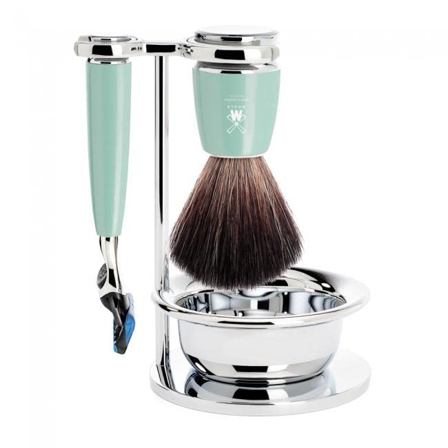 [Australia] - MÜHLE razor set - stand with bowl - holder for razors and brushes from the Vivo and Rytmo series - chrome-plated metal 