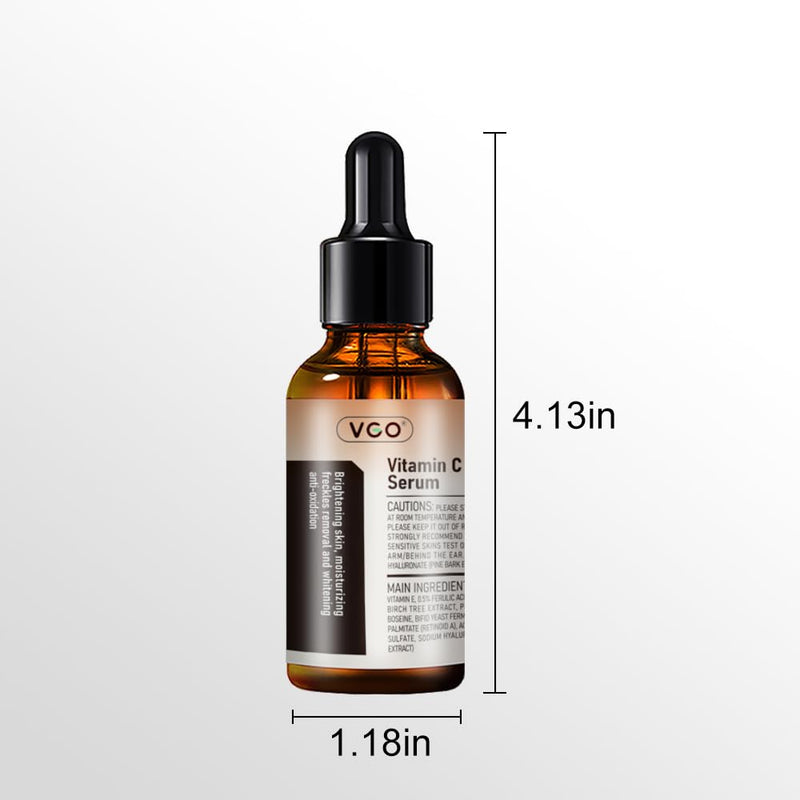 VGO Vitamin C Serum for Face, Vit C Anti Aging Serum with Hyaluronic Acid & Vitamina E, Deep Hydration Facial Care for All Skin Types, 1.01oz / 30ml 1.01 Fl Oz (Pack of 1)