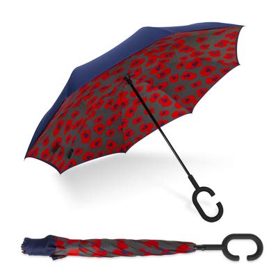 ShedRain Unbelievabrella Reverse Windproof Umbrella, Hands-Free Handle | Inverted Umbrella, Car Umbrella, 48" Arc, Double Layer Canopy, Hands-Free Design, Self-Standing Inga