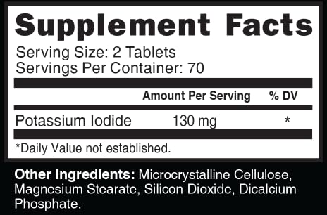 [Australia] - Potassium Iodide Radiation Tablets 130 mg (2 Pack) - (280 Tablets) EXP 10/2032 - Potassium Iodine Pills YODO Naciente, Anti Nuclear Fallout Pills 