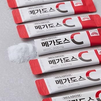 Korean Megadose C 2000mg, 100 Individual Stick Packs, 7.05 oz (200g)