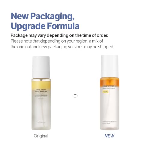 SUNGBOON EDITOR Deep Collagen Barrier Serum Mist, Hydrating Face Mist for Dry Skin, Collagen + Peptides + Vitamin C, Korean Skincare Mist, 3.38 fl oz, Gifts for Women, (Pack of 2) 3.21 Ounce (Pack of 2)