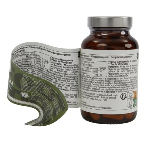 Barefoot Nutrition Magnesium Glycinate Supplement 560mg - 90 x 1-to-3 a Day Capsules. Pullulan Capsule - Superior Absorption: no Synthetic Binders or additives. Vegan & Paleo Friendly 90 count (Pack of 1)