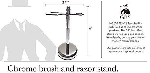 [Australia] - G.B.S Men's Shave Kit, Double Edge Razor and Brush Stand Shaving Bowl, Soap and DE Razor Blades Stubble Remover Effortless Glide 