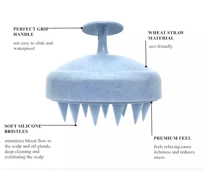[Australia] - Eco-Friendly Detangler Brush w/Scalp Massager| Anit-Knot for Smooth & Frizz-Free Hair| Wet & Dry Scalp Exfoliator w/Soft Silicone Bristles| Dandruff Removal & Hair Growth (KHAKI) Khaki 