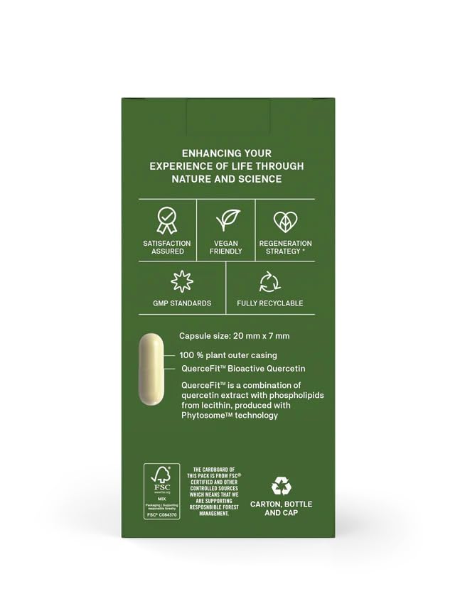 Quercetin Bioactive 60 Vegan Friendly Capsules| 20 Times More Bioavailable| Enhanced Delivery System| Fast Acting|