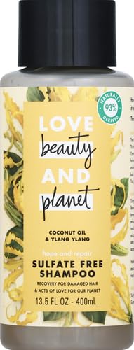 Love Beauty and Planet Shampoo with Vitamin B3 Coconut Oil & Ylang Ylang for Intensive Repair for Damaged Hair Sulfate, Silicone, & Paraben Free. Cruelty-Free. 13.5 oz