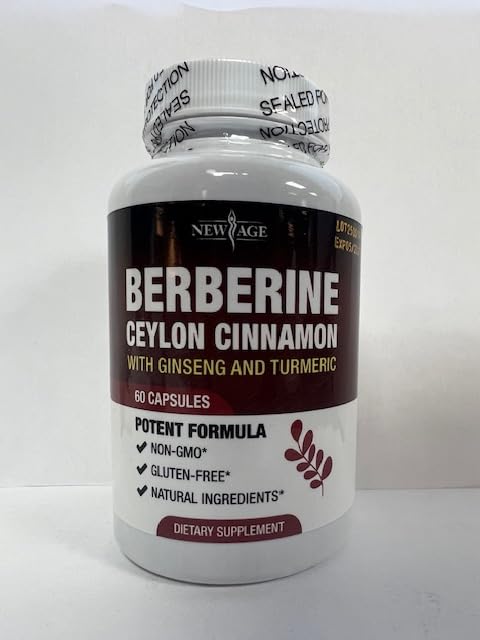 [Australia] - Berberine HCL Plus Ceylon Cinnamon Turmeric Licorice Extract, Gymnema Sylvestre, Apple Cider Vinegar, Berberine HCI Root Supplements Pills - 180 Count 