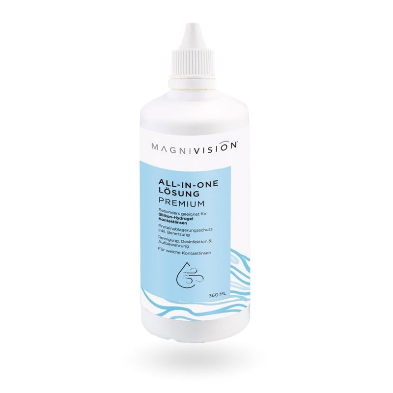 [Australia] - MAGNIVISION All-in-One Solution Premium, 360ml All-in-One solution for soft contact lenses, for cleaning and storing soft contact lenses, borate-free, Made in Europe 